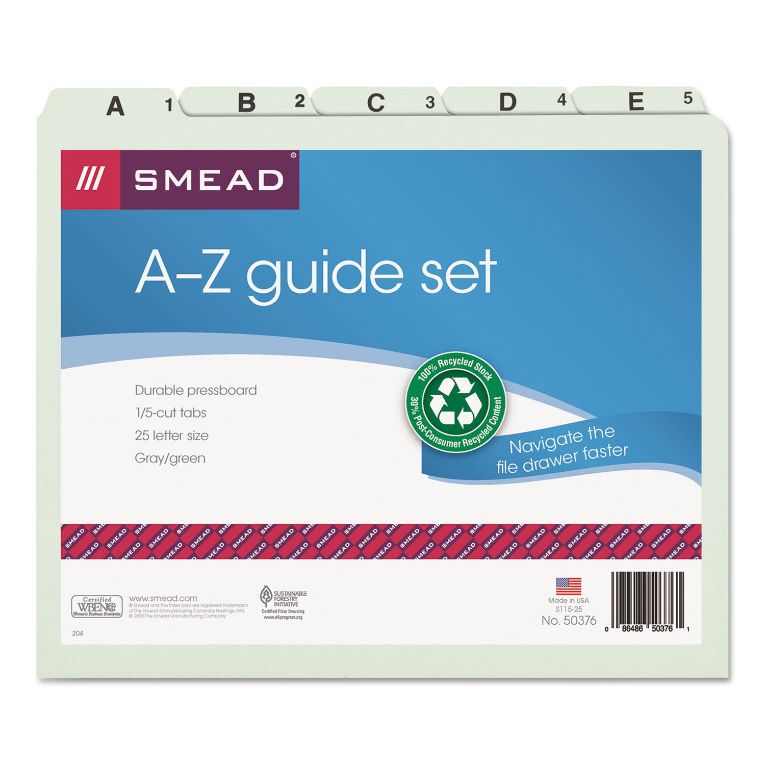 Assorted Tab(s) - 100% Recycled - 1 Set