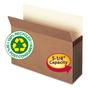 Smead Straight Tab Cut Letter Recycled File Pocket - 8 1/2" x 11" - 5 1/4" Expansion - Redrope - Tear Proof Gusset - 100% Recycled - 10 / Box
