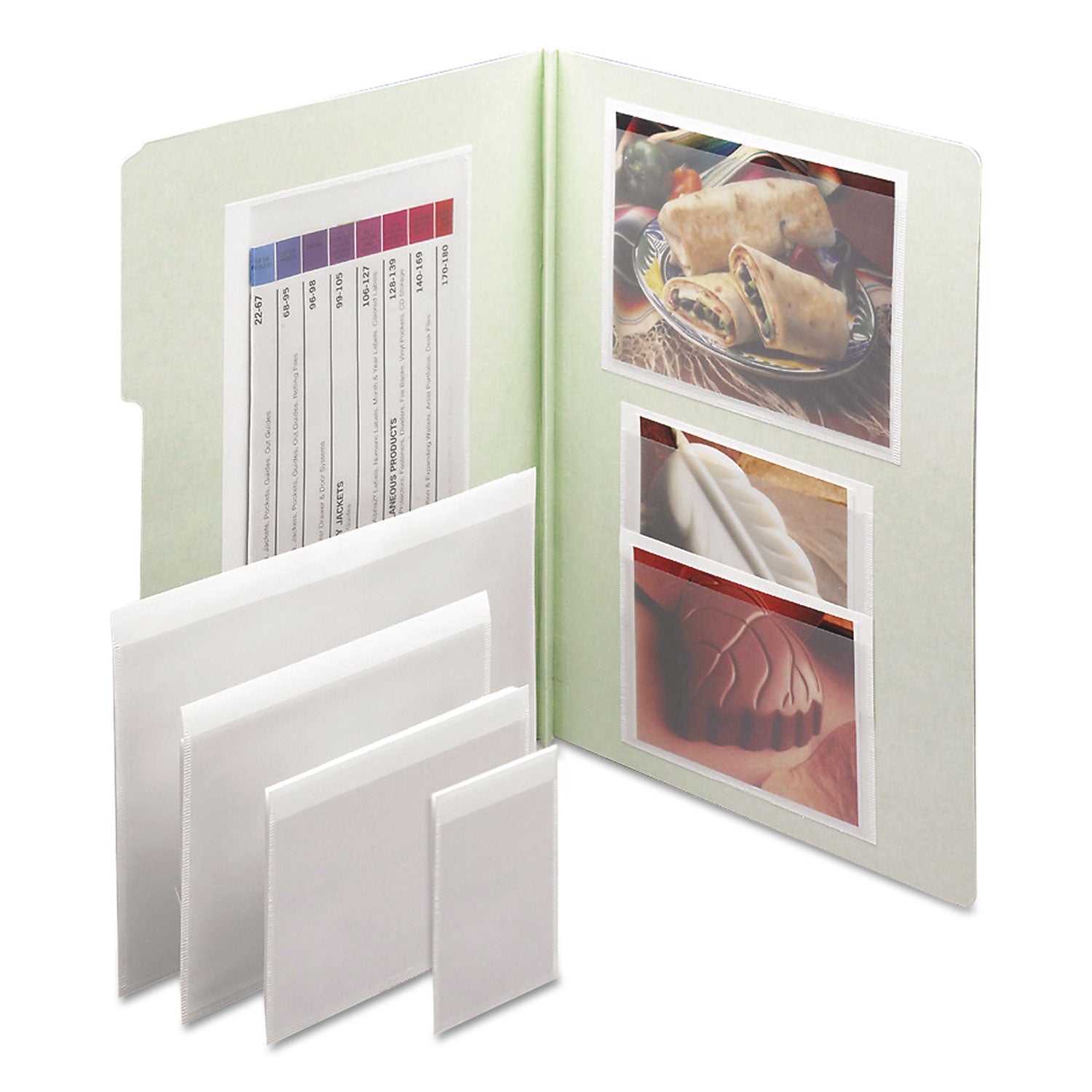 Smead Self-Adhesive Pockets - 3" Length - Clear - Poly - 100 / Box