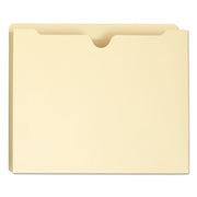Smead Straight Tab Cut Letter Recycled File Jacket - 8 1/2" x 11" - 1" Expansion - 11 pt. - 2 Plys - Manila - Reinforced, Slip Resistant - 10% Recycled - 50 / Box