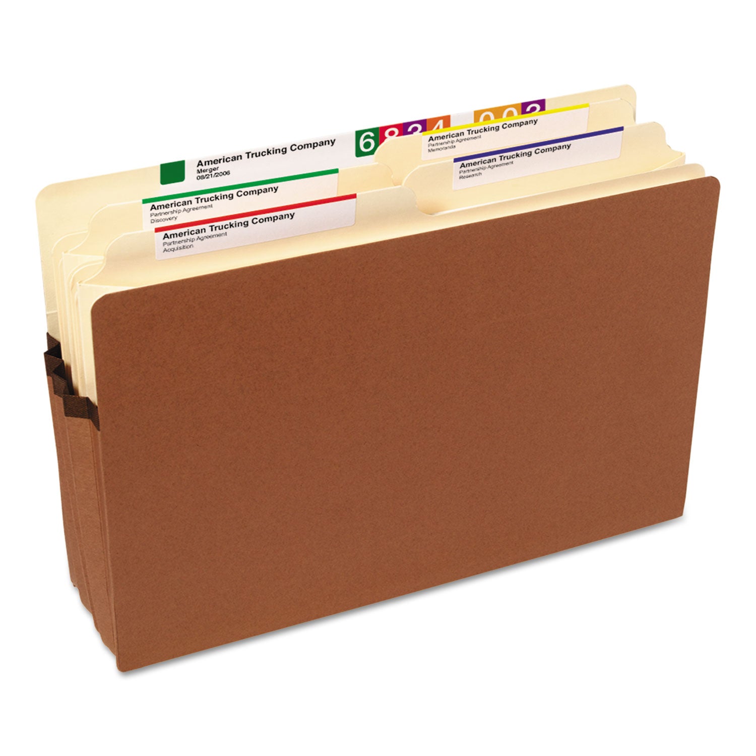 Smead Straight Tab Cut Legal Recycled File Pocket - 8 1/2" x 14" - 3 1/2" Expansion - Top Tab Location - 12.5 pt. - Redrope - Reinforced Gusset, Tear Resistant, Rounded Corner - 30% Recycled - 25 / Box