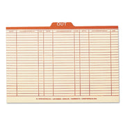 8 1/2" x 14" - 1" Expansion - Top Tab Location - Center Tab Position - 18 pt. - Manila - Preprinted - 10% Recycled - 100 / Box