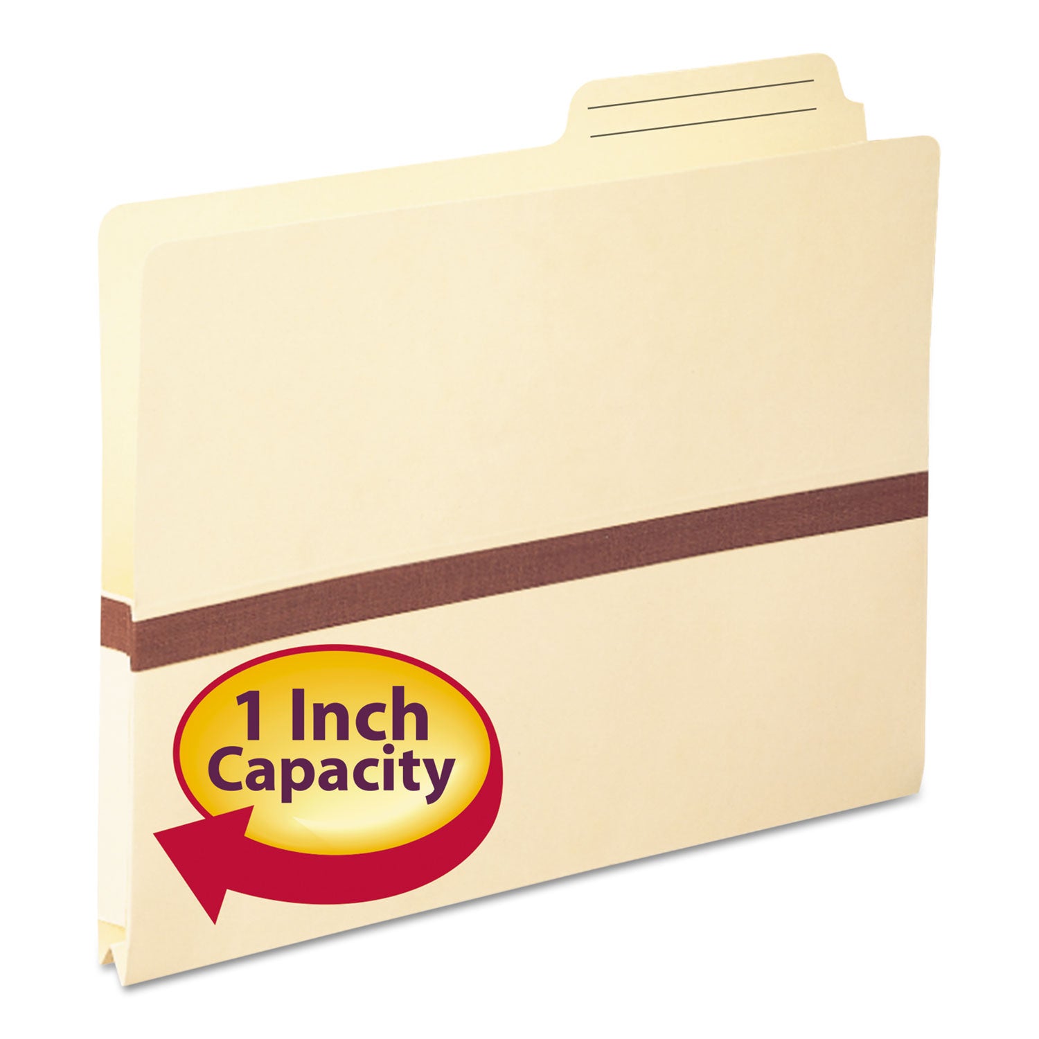 8 1/2" x 11" - 1" Expansion - Top Tab Location - Right Tab Position - 11 pt. - 1 Plys - Manila - Heavyweight Cover - 10% Recycled - 1 Each