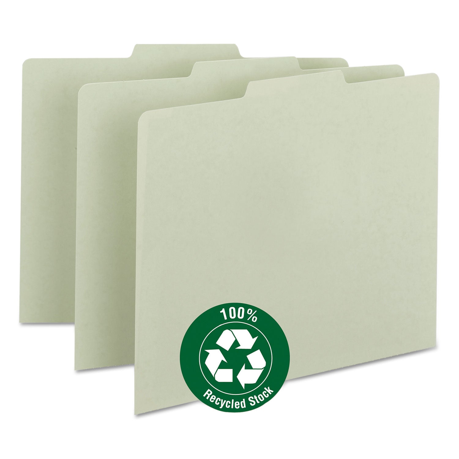Smead Filing Guides with Blank Tab - Blank Assorted Tab(s) - Letter - Gray Pressboard, Green Tab(s) - 100% Recycled - 100 / Box