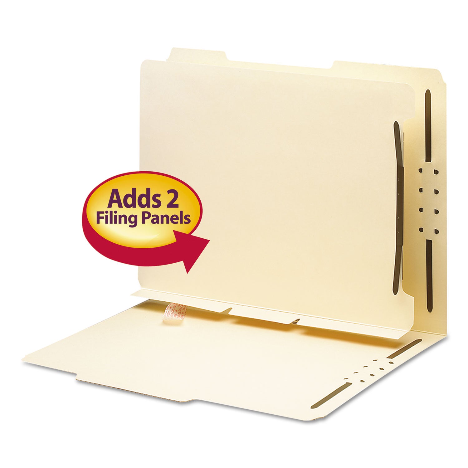 Smead Self-Adhesive Folder Dividers with Twin-Prong Fastener - For Letter 8 1/2" x 11" Sheet - Manila - Manila - 25 / Pack