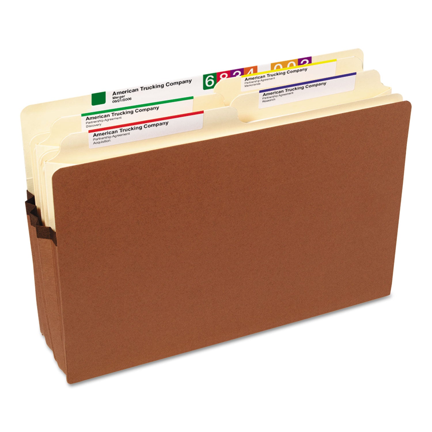 Smead Straight Tab Cut Legal Recycled File Pocket - 8 1/2" x 14" - 3 1/2" Expansion - 12.5 pt. - Redrope - Tear Proof, Reinforced Gusset, Rounded Corner - 30% Recycled - 50 / Box