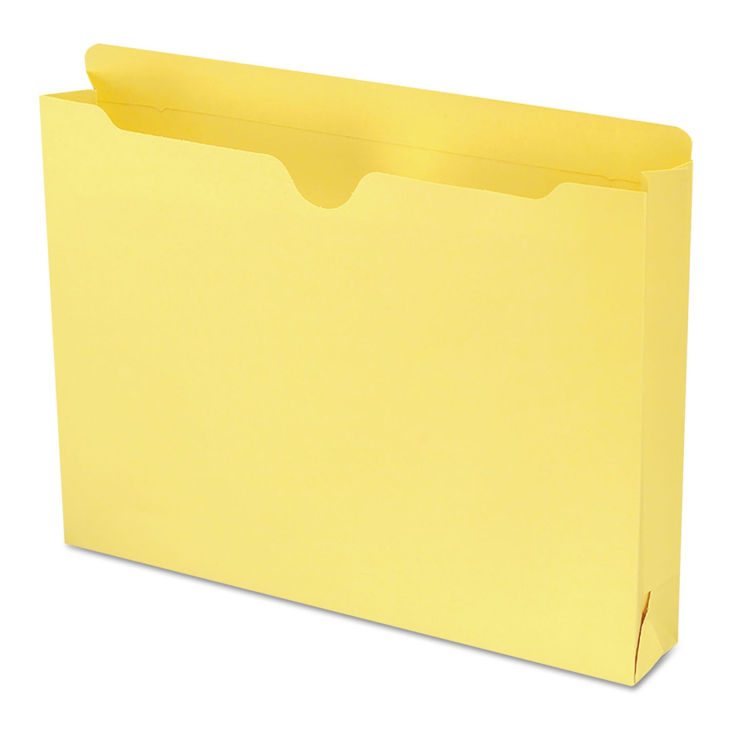 Smead Colored Straight Tab Cut Letter Recycled File Jacket - 8 1/2" x 11" - 2" Expansion - 11 pt. - 2 Plys - Yellow - Slip Resistant, Reinforced Tab - 10% Recycled - 50 / Box
