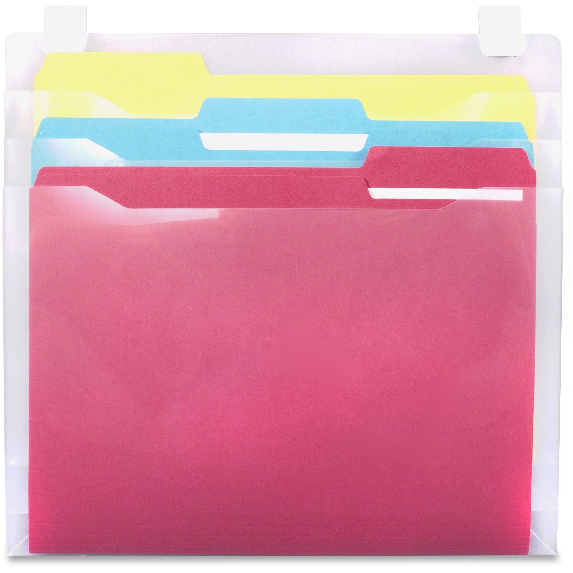 Advantus Transparent Three Pocket Panel Wall Organizers, Letter, Clear