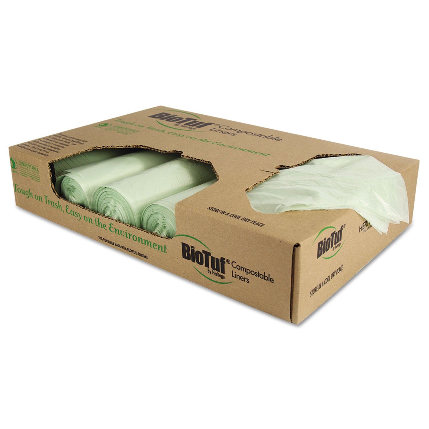 32 gal Capacity - 48" Length x 34" Width x 1 mil (25 Micron) Thickness - Green - Garbage - 1 Carton