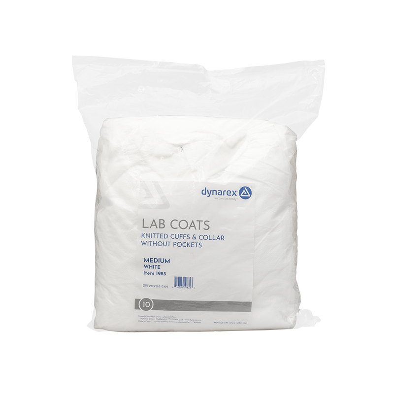 Lab Coat w/out Pockets, Medium, White - 10 pcs per Box/3 boxes per Case