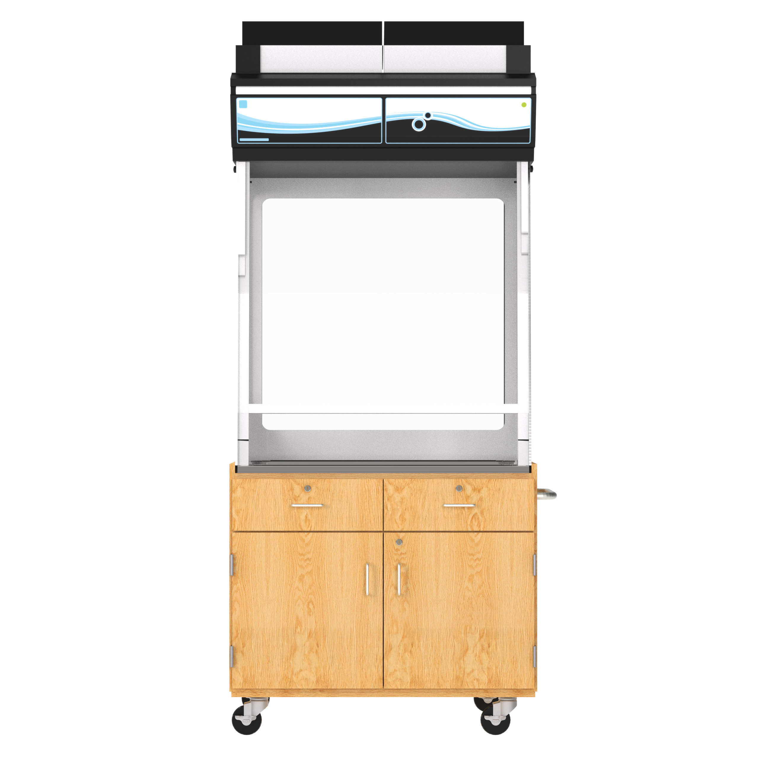 Large Mobile Fume Hood Cabinet W/Fume Hood,Oak