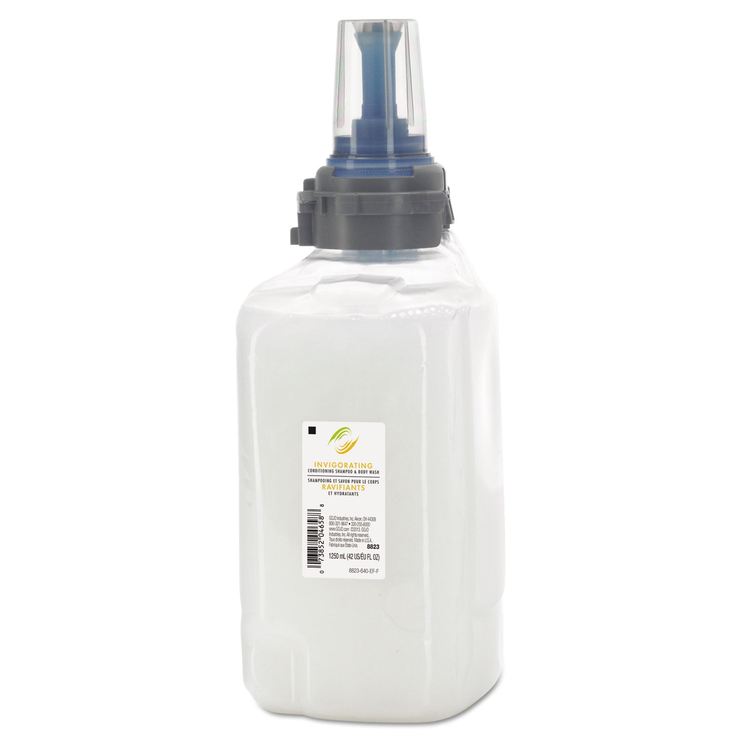 Gojo ADX-12 Invigorating Conditioning Shampoo, 42.3 fl oz (1250 mL), White/Yellow, 1 Each