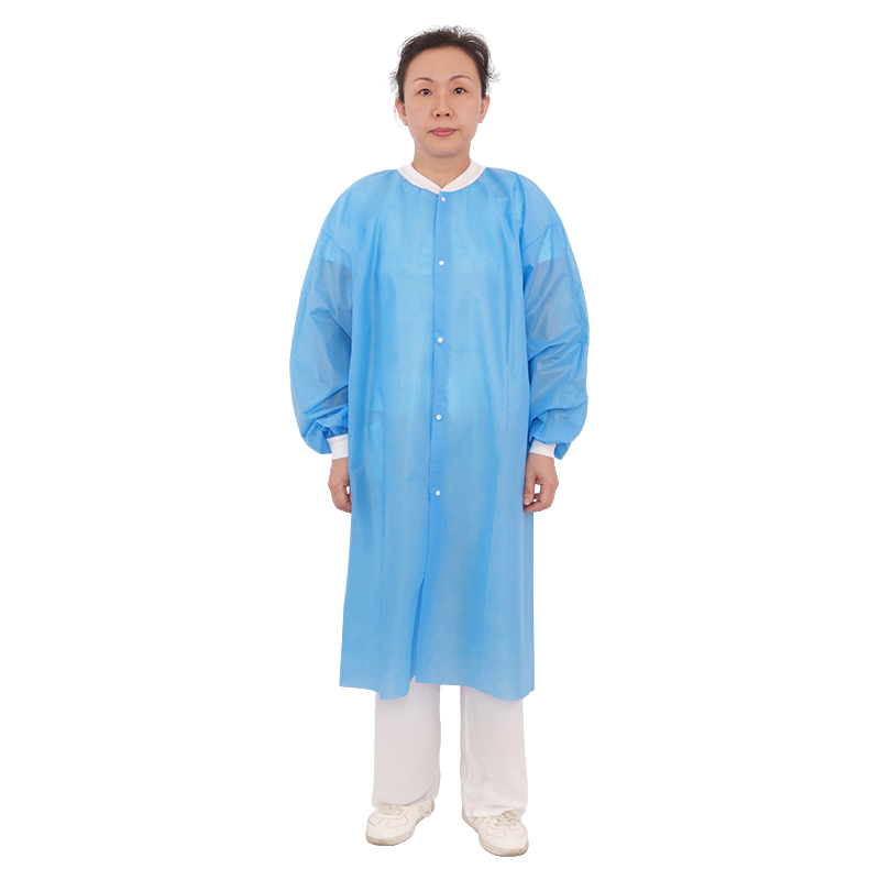 Lab Coat w/out Pockets, Medium, Blue - 10 pcs per Box/3 boxes per Case