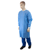 Lab Coat w/out Pockets, Small, Blue - 10 pcs per Box/3 boxes per Case