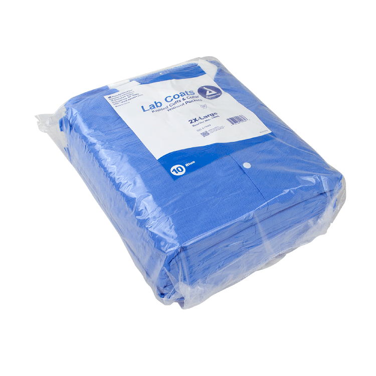 Lab Coat w/out Pockets, XX-Large, Blue - 10 pcs per Box/3 boxes per Case