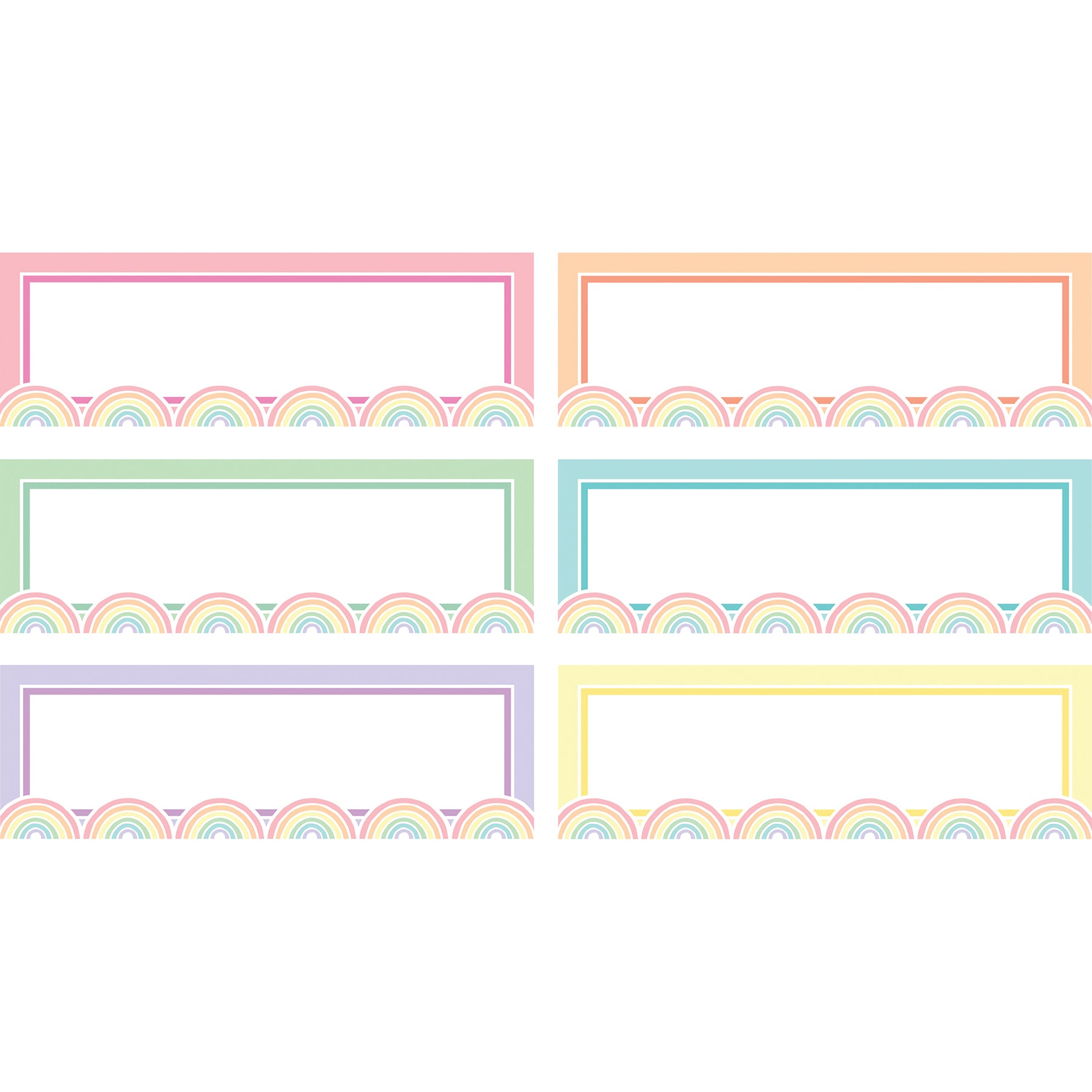 Pastel Pop Rainbow Labels Magnetic Accents, Pack of 20