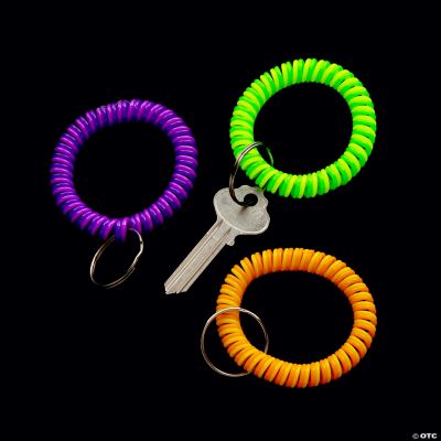 Neon Coil Key Chains - 12 Pieces
