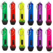 Plastic Large Beam Flashlight Key Chains - 12 Pieces