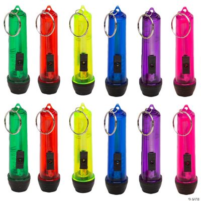 Plastic Large Beam Flashlight Key Chains - 12 Pieces