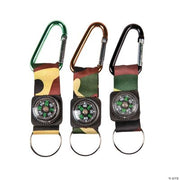 Camouflage Army Belt Clip Compass Kc - 12 Pieces