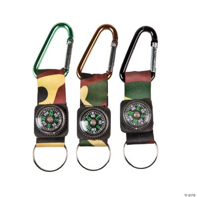 Camouflage Army Belt Clip Compass Kc - 12 Pieces