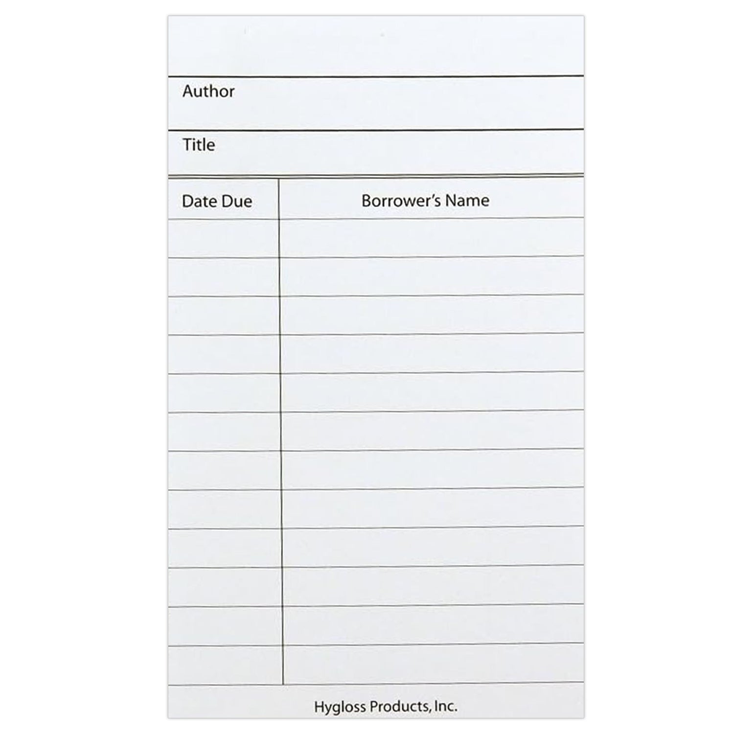 Library Cards, Assorted Colors, Pack of 500
