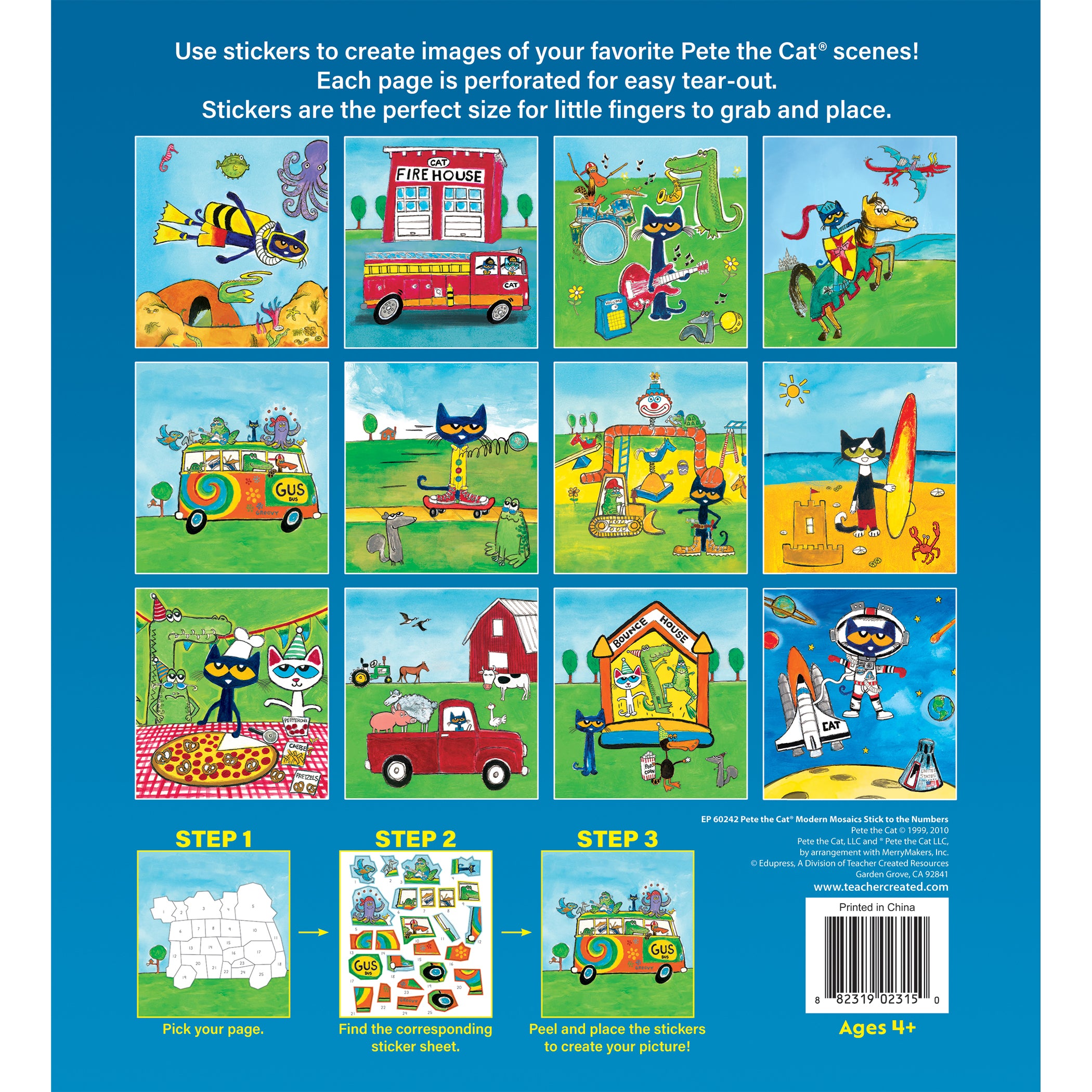 Pete the Cat® Modern Mosaics Stick to the Numbers