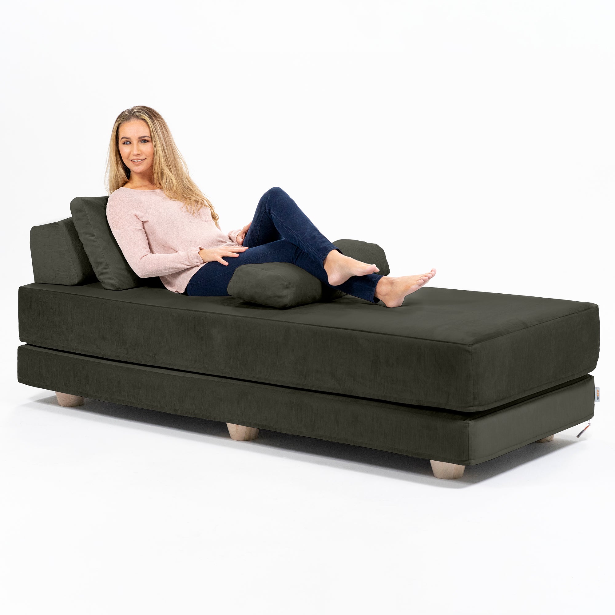 Jaxx Balshan Chaise Lounge Daybed, Charcoal