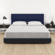 Jaxx Panelist Modern Padded Headboard – Set of 4 Wall Mounted Panels (Each 11.25" x 30") - Queen, Vegan Leather, Deep Blue