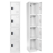 72" H x 12" W  4-Tier Steel Storage Locker with Digital Lock, White