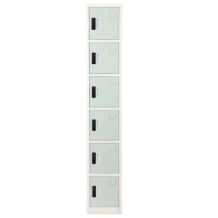 72" H x 12" W  6-Tier Steel Storage Locker with Digital Lock, Misty Green