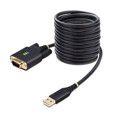 StarTech.com 10ft (3m) USB to Serial Adapter Cable COM Retention Interchangeable Screws/Nuts USB-a to DB9 RS232 FTDI IC ESD Protection Windows/macOS/L