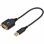 StarTech.com 1ft (30cm) USB to Null Modem Serial Adapter Cable COM Retention FTDI USB-a to DB9 RS232 Interchangeable DB9 Nuts/Screws Windows/macOS/Lin