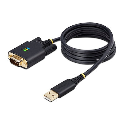 StarTech.com 3ft (1m) USB to Serial Adapter Cable COM Retention Interchangeable Screws/Nuts USB-a to DB9 RS232 FTDI IC ESD Protection Windows/macOS/Li