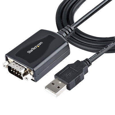 StarTech.com 3ft (1m) USB to Serial Cable with COM Port Retention DB9 Male RS232 to USB Converter USB to Serial Adapter for PLC/Printer/Scanner Prolif