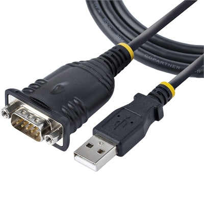 StarTech.com 3ft (1m) USB to Serial Cable  DB9 Male RS232 to USB Converter  USB to Serial Adapter  COM Port Adapter with Prolific IC  1 (Quantity)