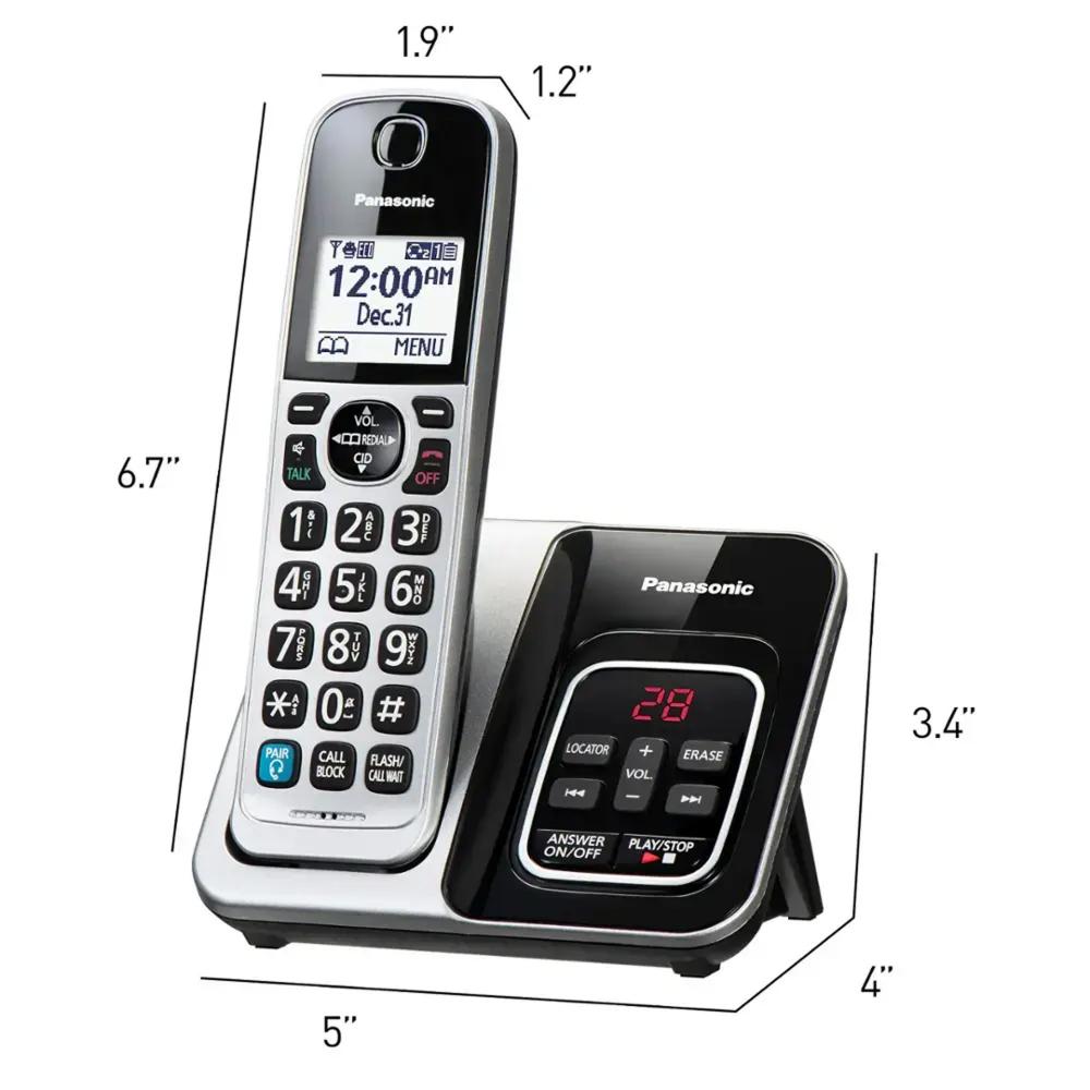 Panasonic Panasonic DECT 6.0 Expandable Cordless Phone System with Bluetooth Pairing for Wireless Headphones (KX-TGD890S) - Silver
