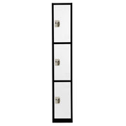 Large 3 Door Locker – Black Body With White Doors 2-Pack