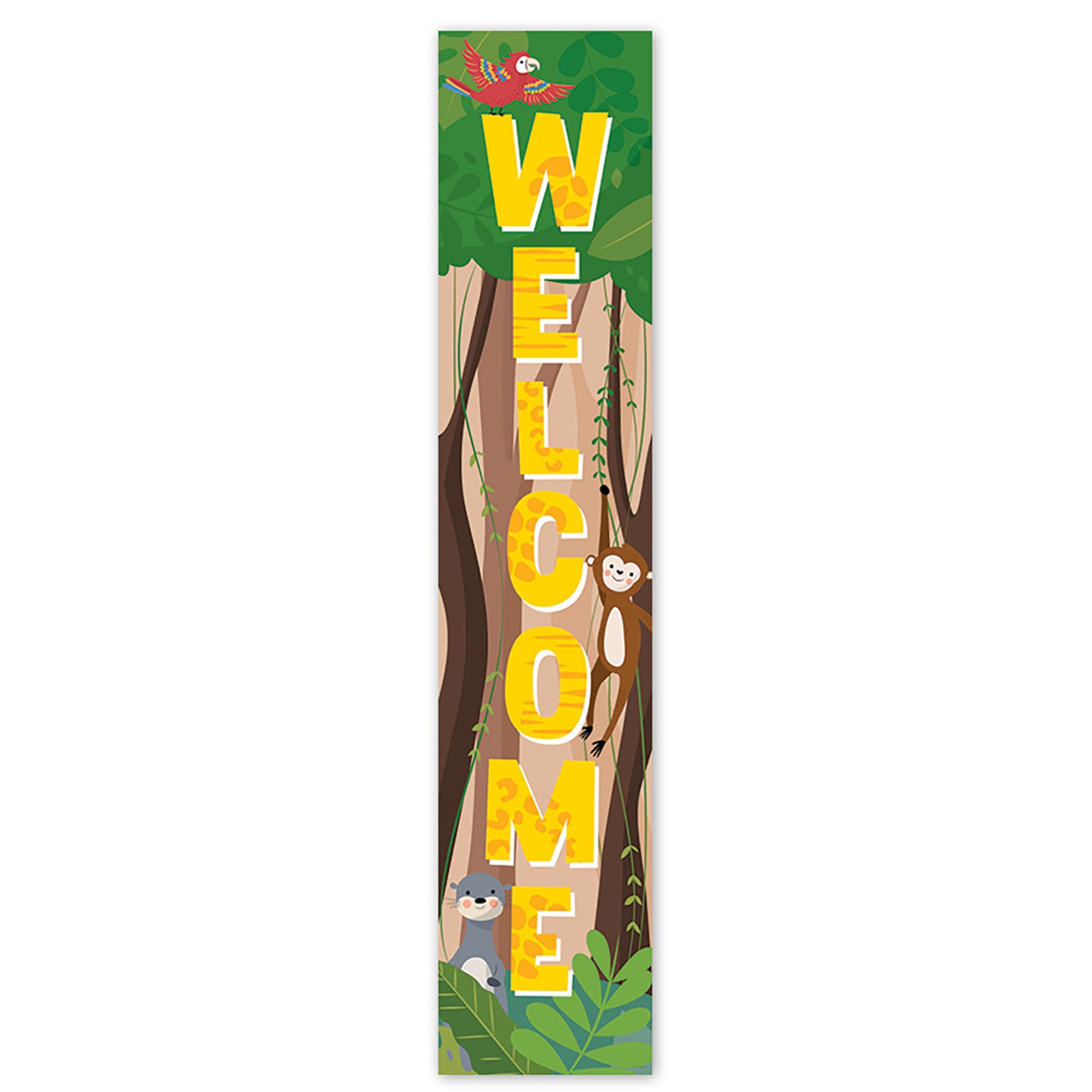 Jungle Friends Welcome Banner, 8"W x 39"H