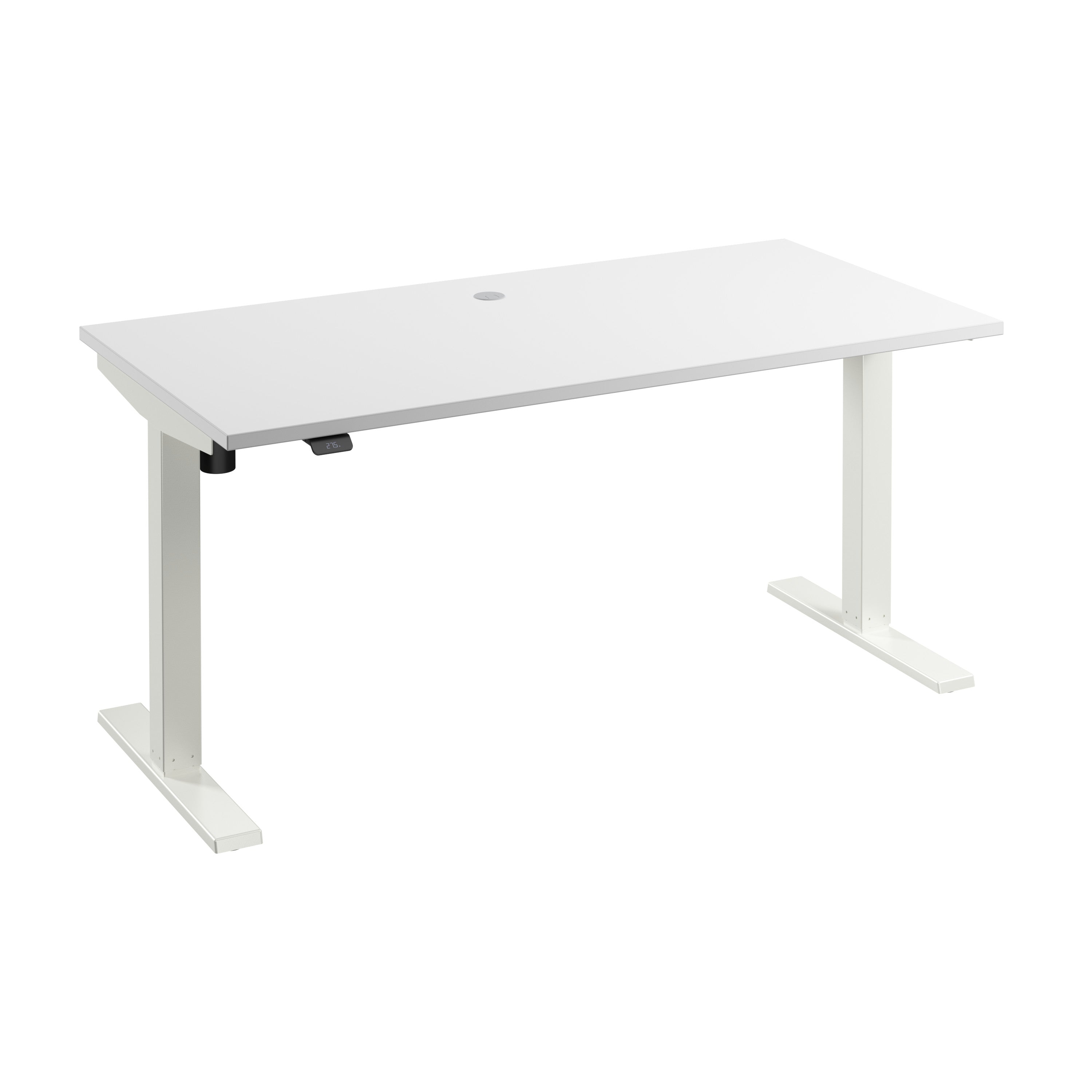 Bush Business Furniture Move 40 Series 60W x 30D Electric Height Adjustable Standing Desk in White with White Base - 59.45" Width x 29.37" Depth x 28.17" Height