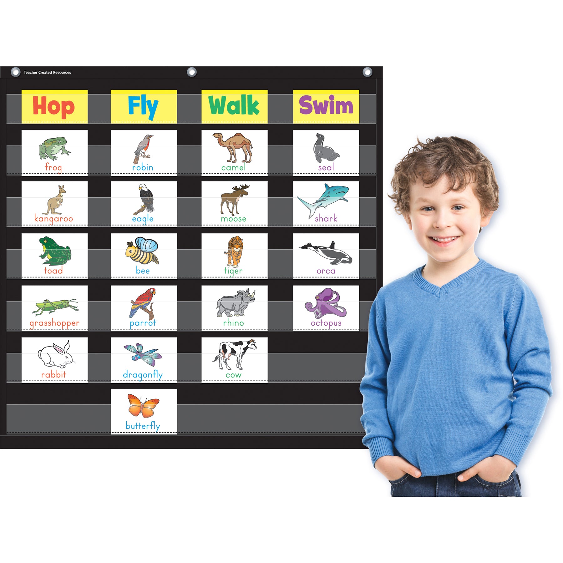Black 7 Pocket Chart (28" x 28")