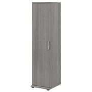 Bush Business Furniture Universal Tall Narrow Storage Cabinet with Door and Shelves in Platinum Gray - 15.67" Width x 17.2" Depth x 61.81" Height