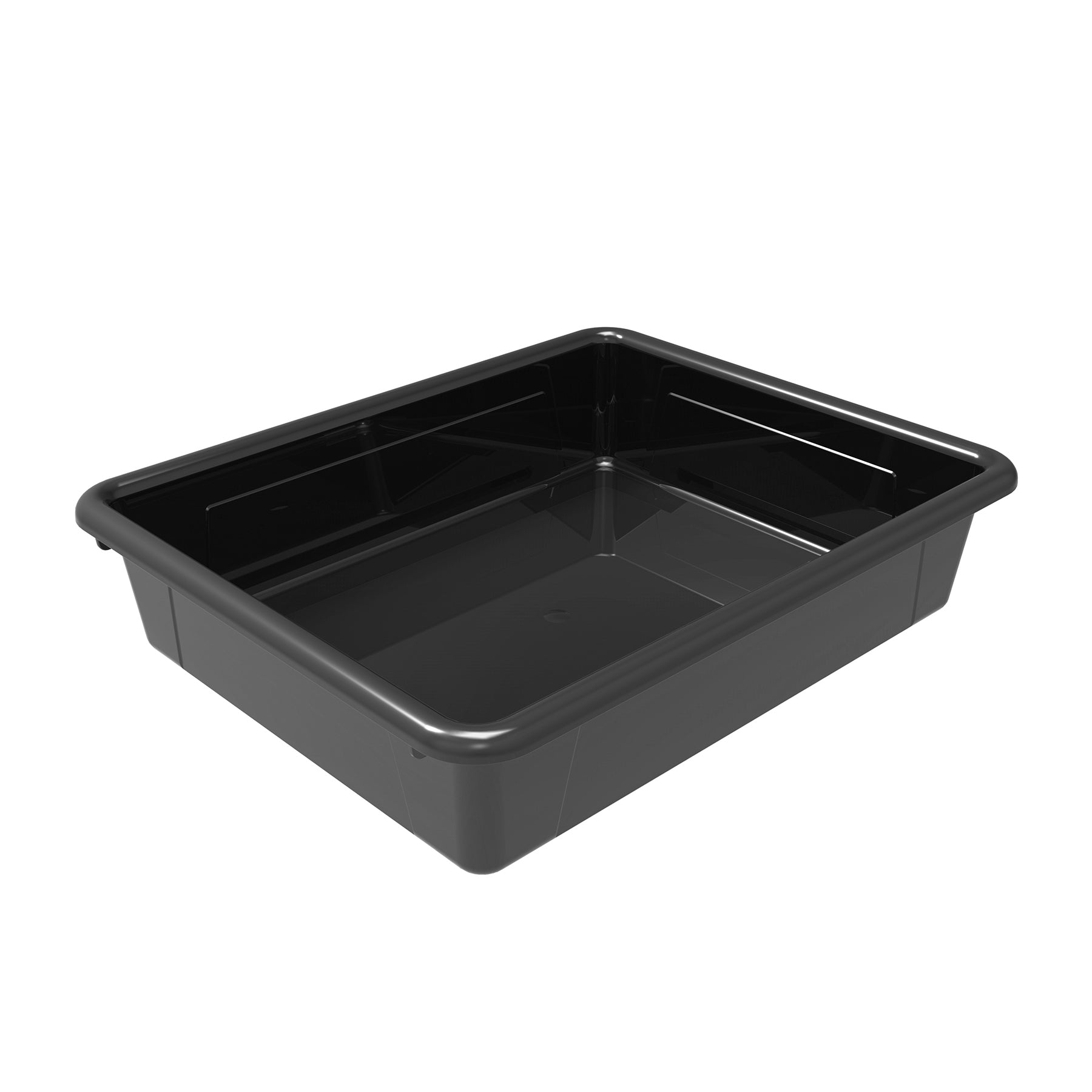 Flat Storage Tray, Black, Pack of 5