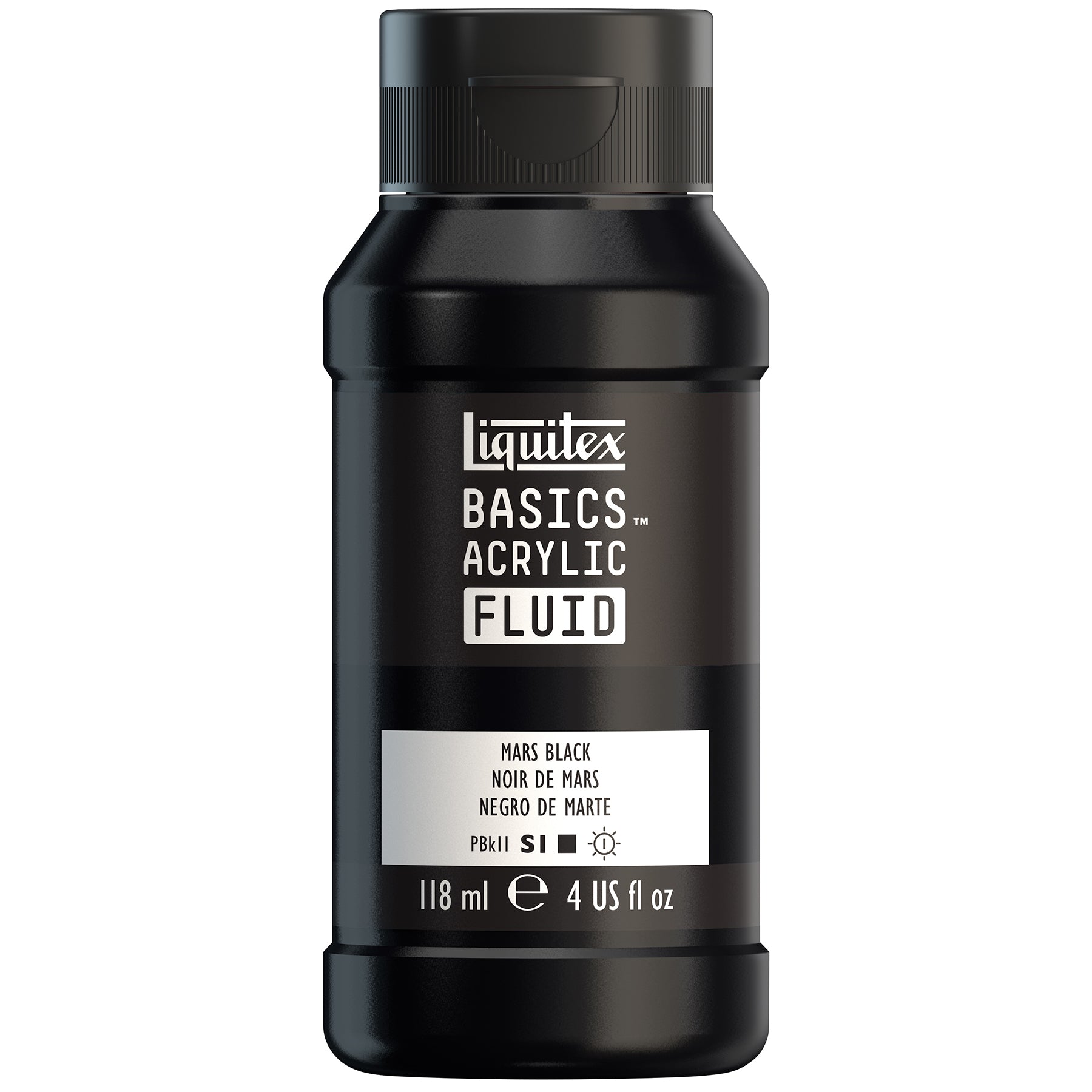 LQ BASICS Acrylic Fluid 118ml Bottle -  Mars Black