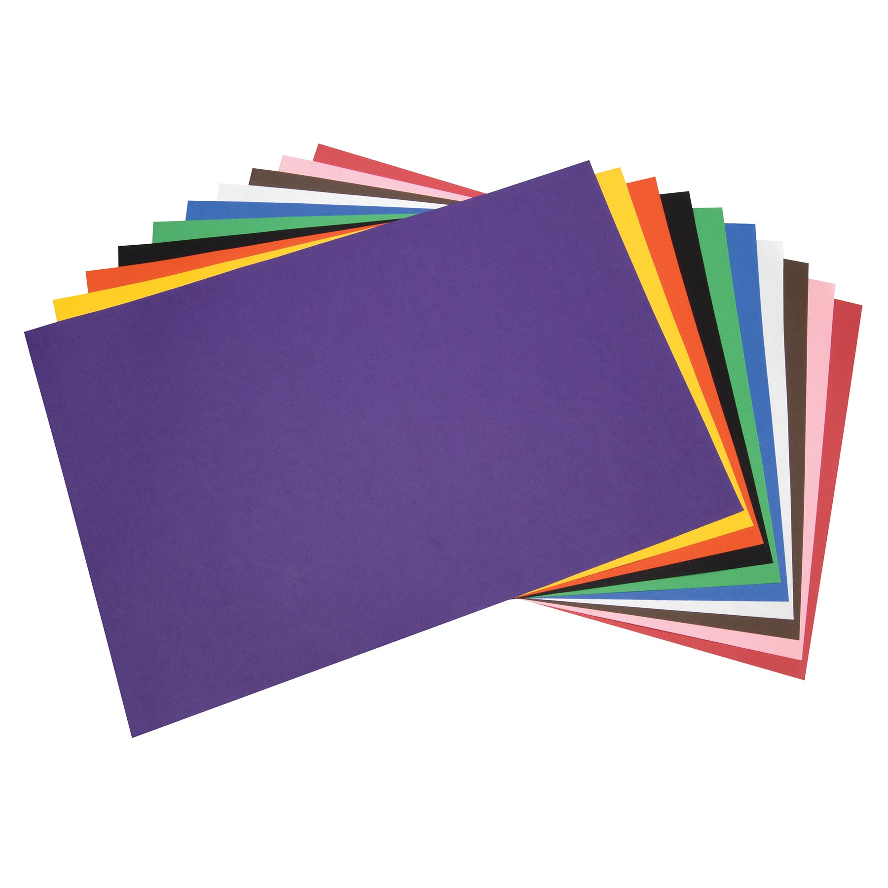 Construction Paper, Heavyweight, 10 Classic Colors Assorted, 12" x 18", 50 Sheets