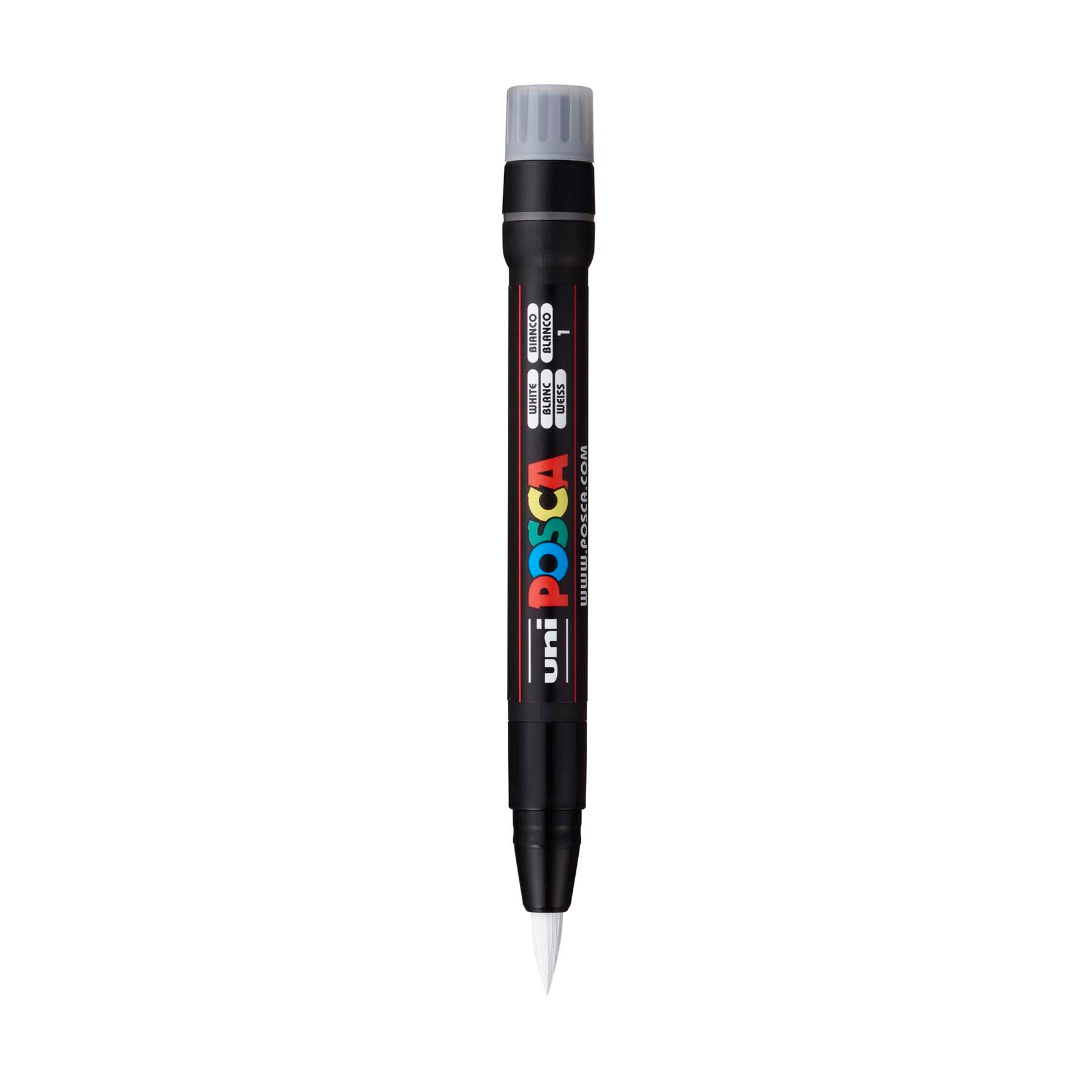 uni® POSCA PCF-350 Water-Based Paint Markers, Brush Tip (1-10mm), White