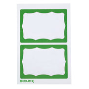 Adhesive Badges, Green Border, Pack of 100
