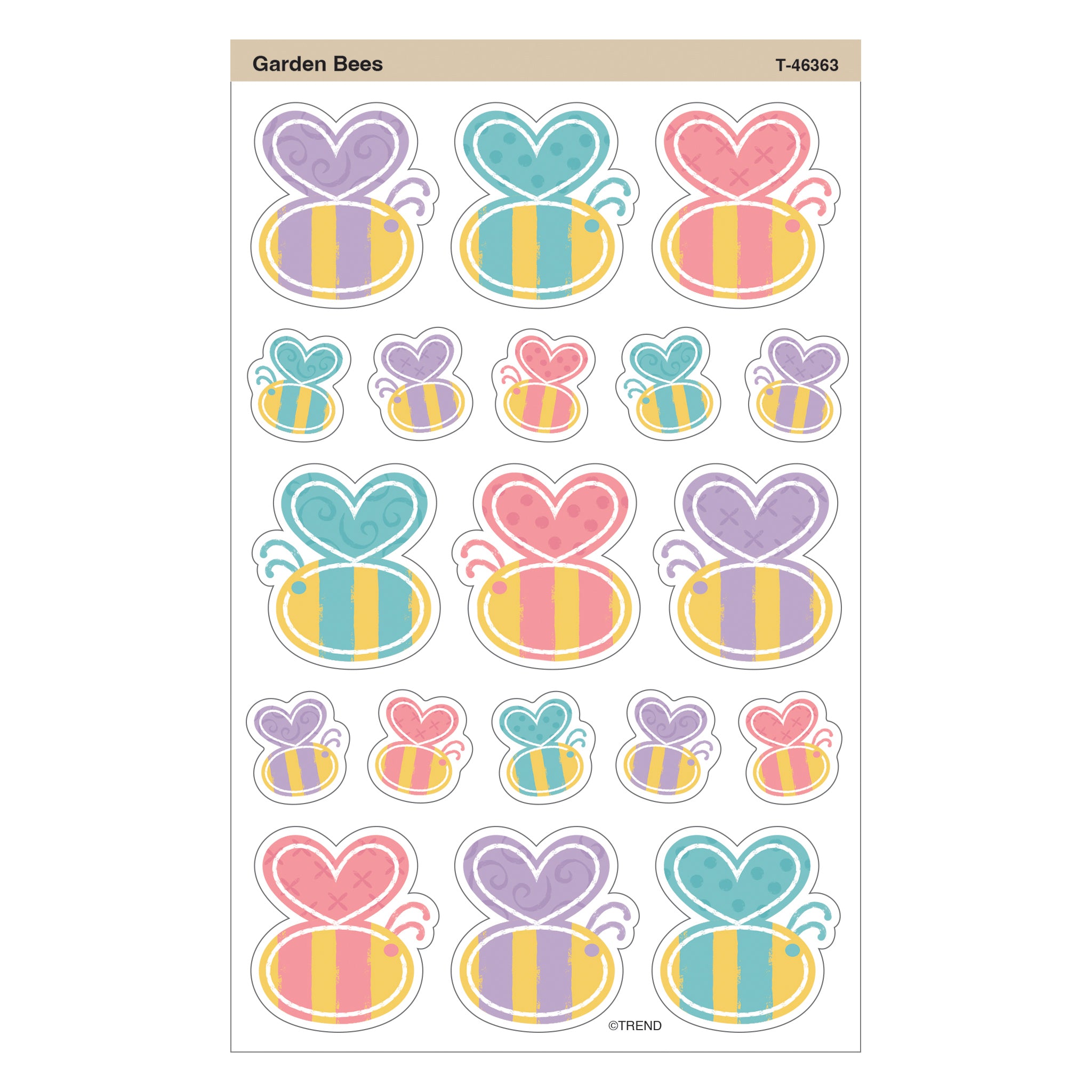 Garden Bees Large superShapes Stickers, 152 Count