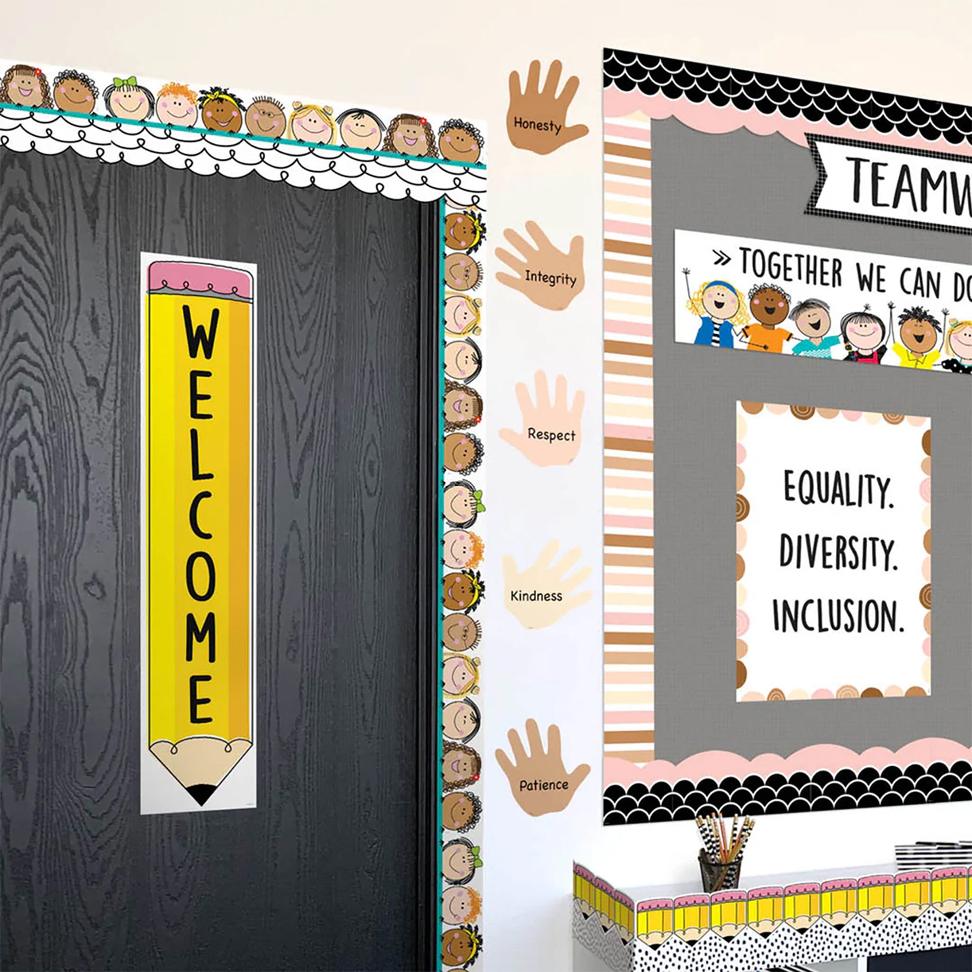 Multicultural Hands 6" Designer Cut-Outs, Pack of 36