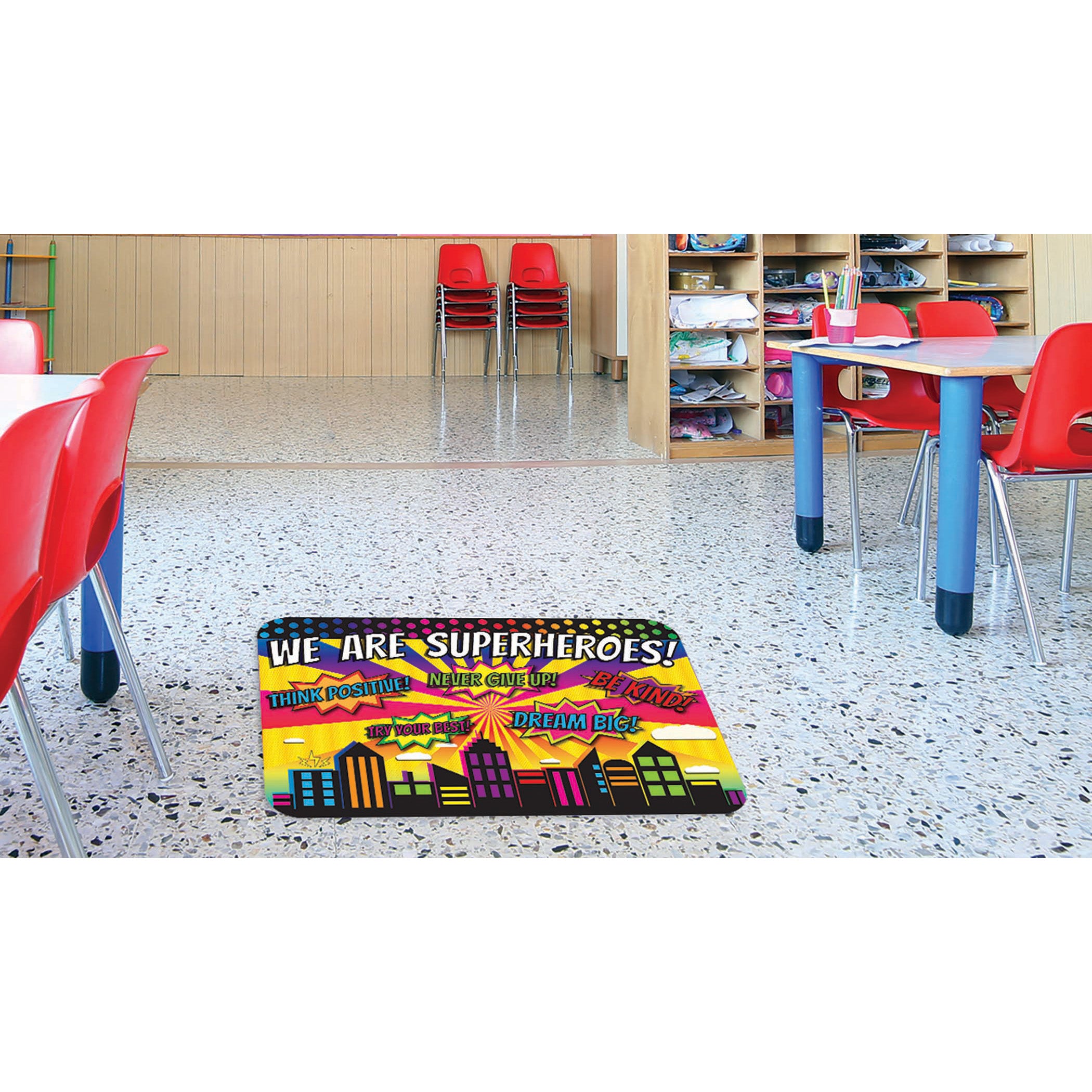 The Original Fun Mat™, Welcome Mat, 15.5" x 23.5", Superhero Welcome Mat
